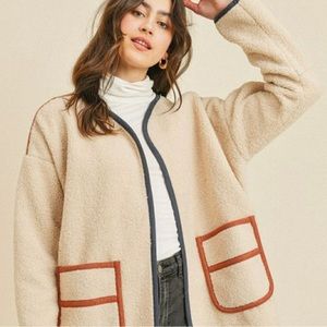 Paper Crane Beige and Rust Cardigan